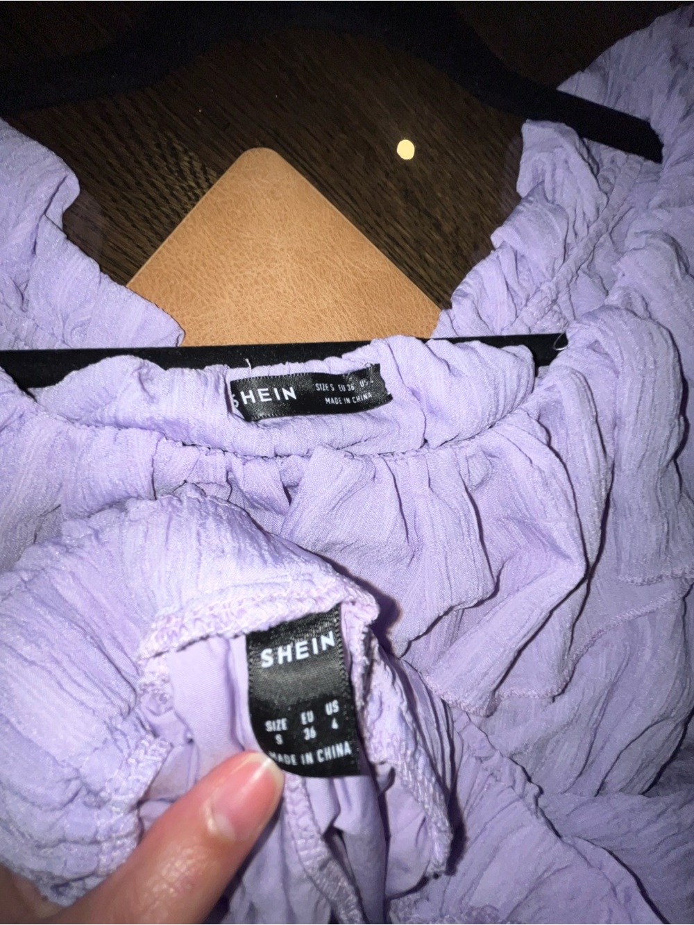 Lavender Off-Shoulder Ruffle Top with Wide-Leg Pants Set Women's Size 4 Small - Picture 8 of 11
